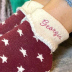 Personalised Christmas Red Star Cosy Socks