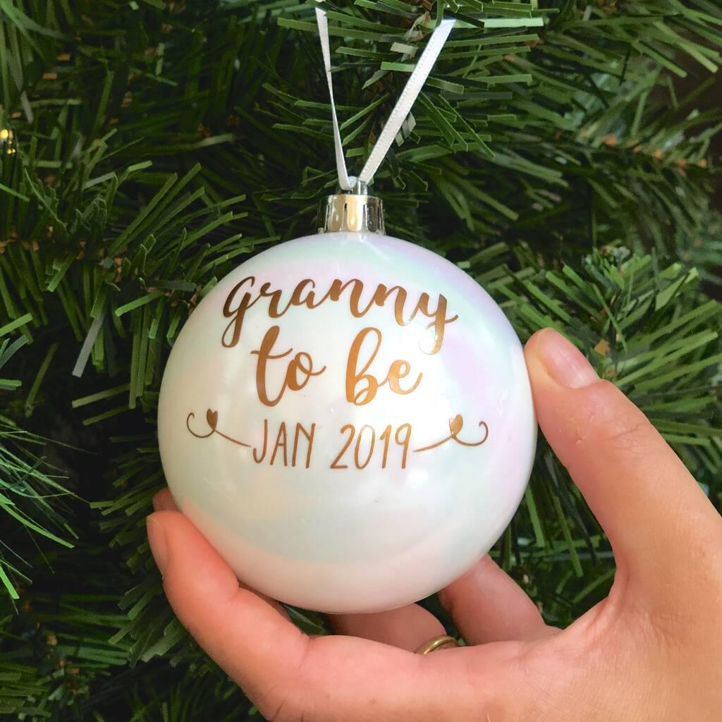 Personalised Grandparent To Be Bauble