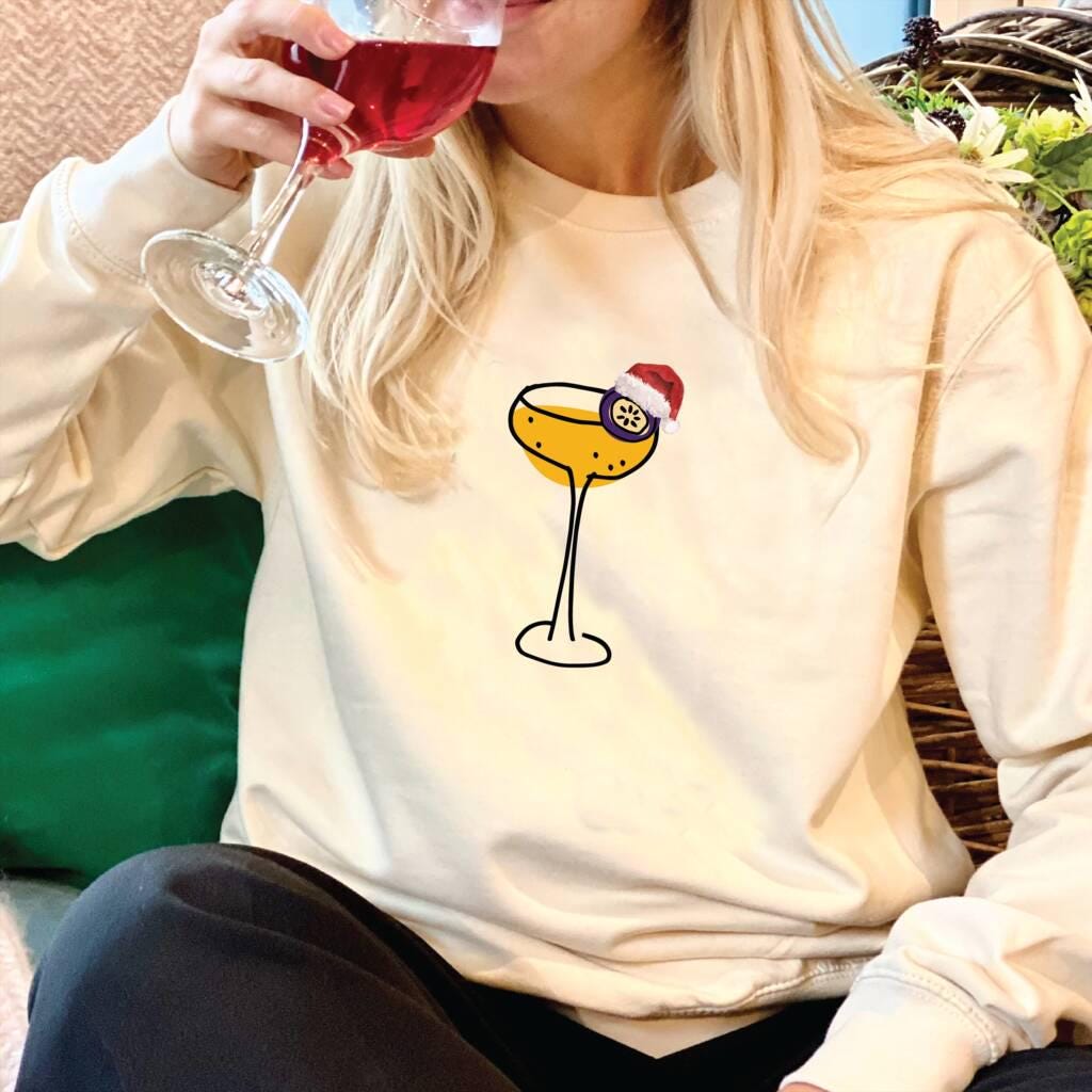 Personalised Santa Hat Pornstar Martini Christmas Jumper