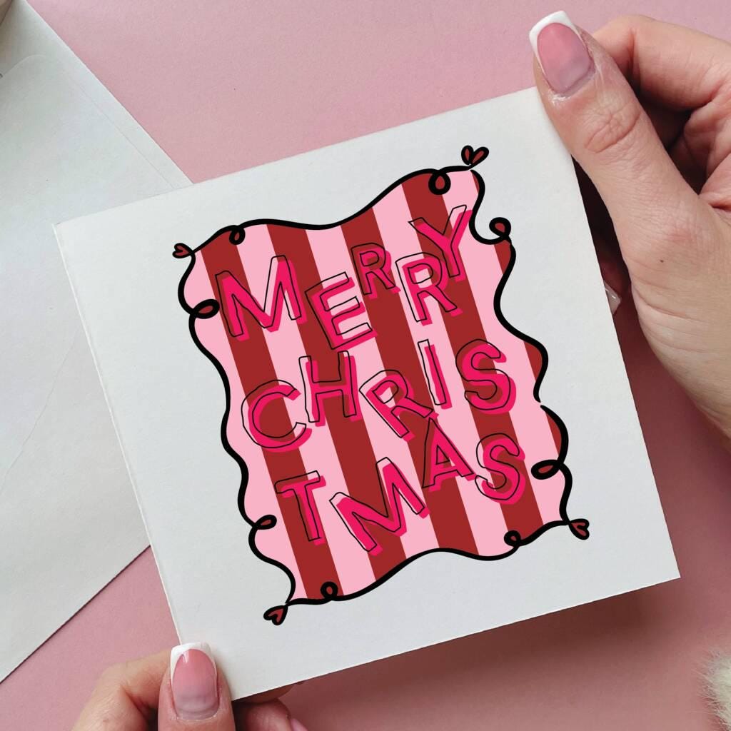 Stripe Merry Christmas Card