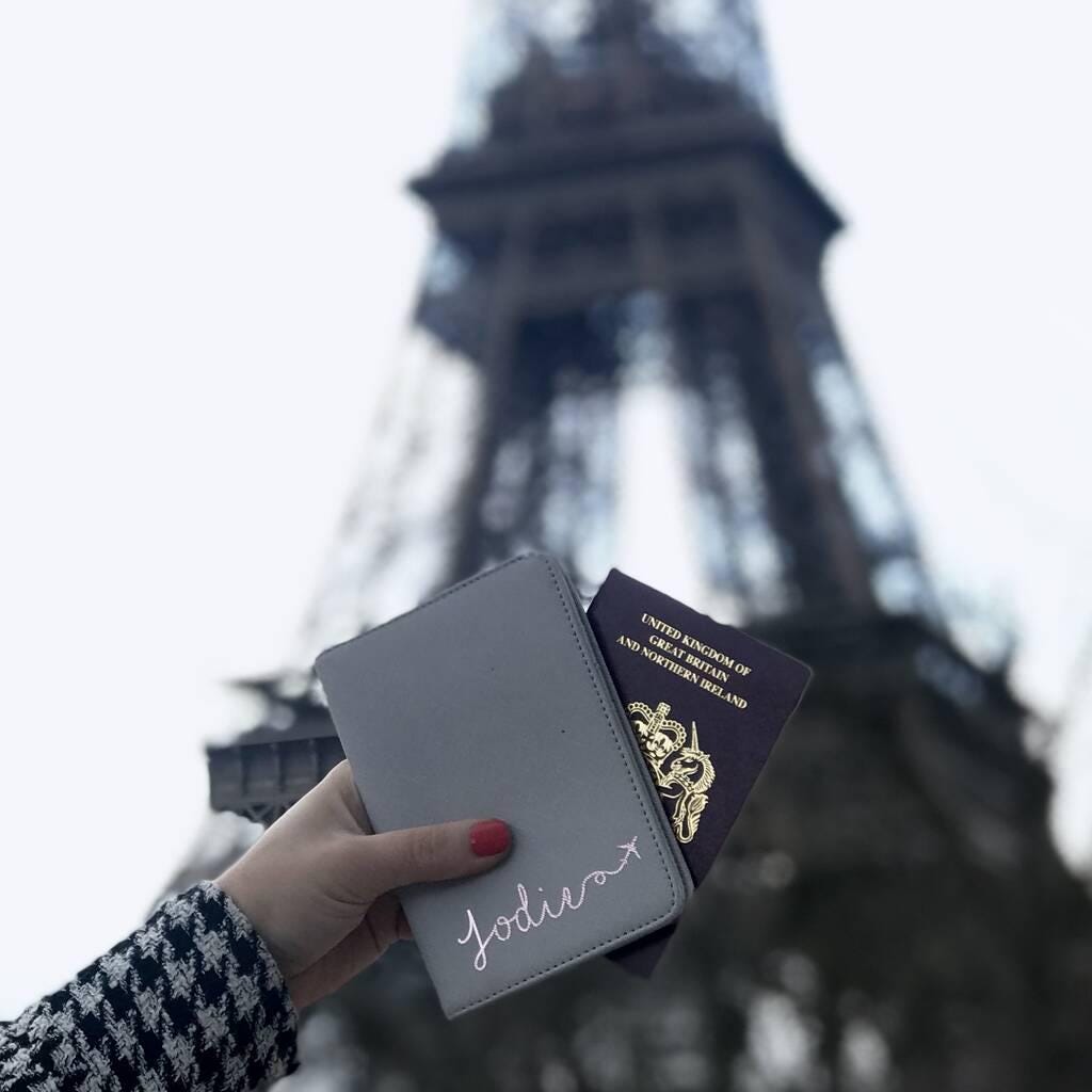 Personalised Aeroplane Swirl Passport Cover