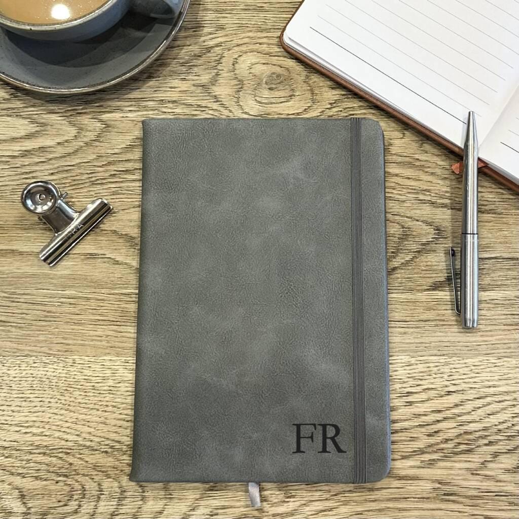 Personalised Faux Leather Initial Notebook