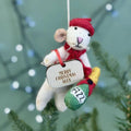 Personalised French Mouse With Champagne Bauble