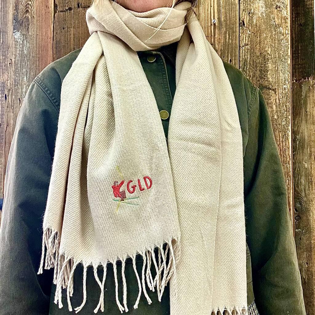 Personalised Skiing Initial Scarf