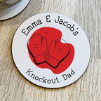 Personalised Knockout Dad Boxing Coaster