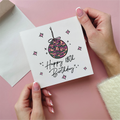 Pink Disco Ball 18th Birthday Card
