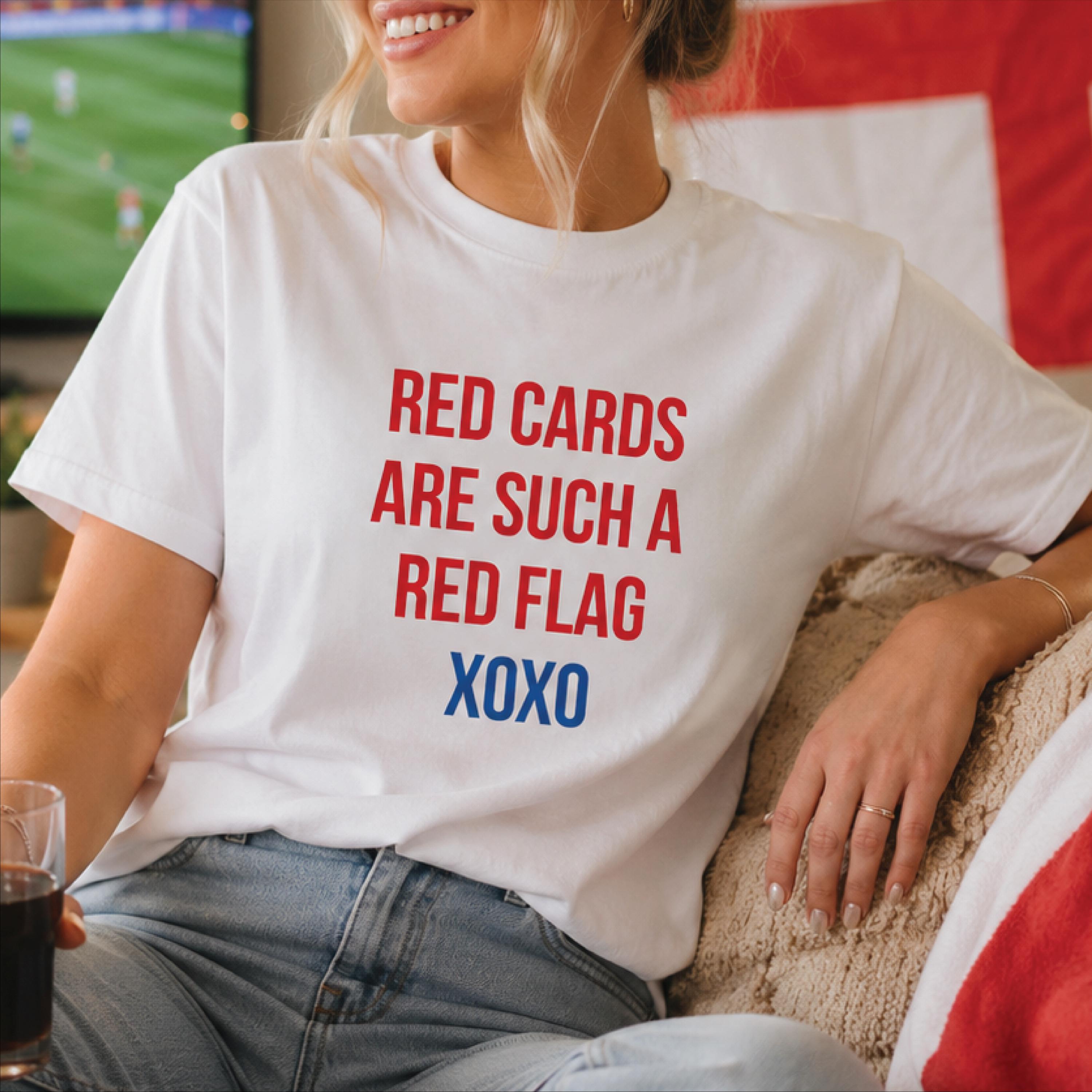 Red Cards Red Flags England Football Baby Tee T Shirt