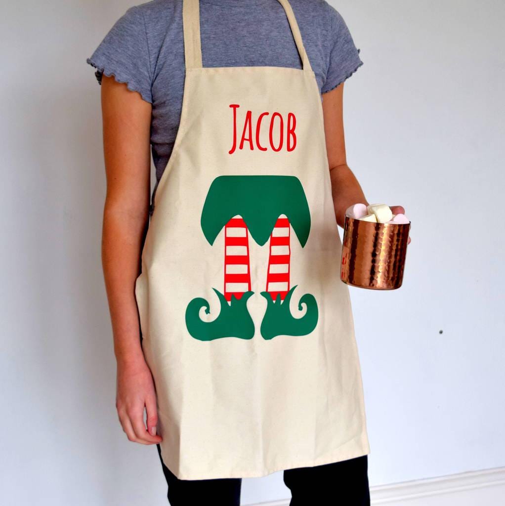 Personalised Kids Elf Christmas Apron