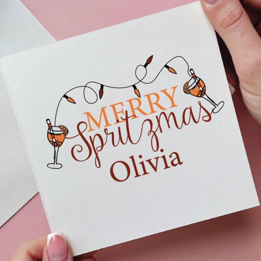 Personalised Merry Spritzmas Aperol Christmas Card