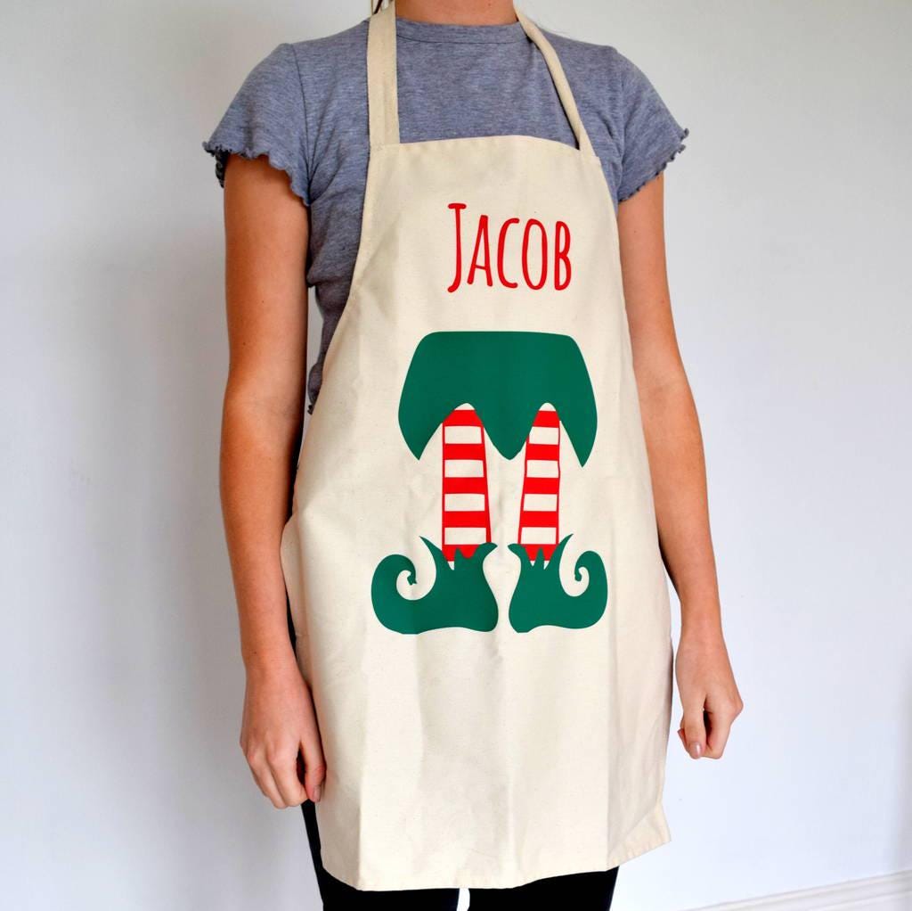 Personalised Kids Elf Christmas Apron