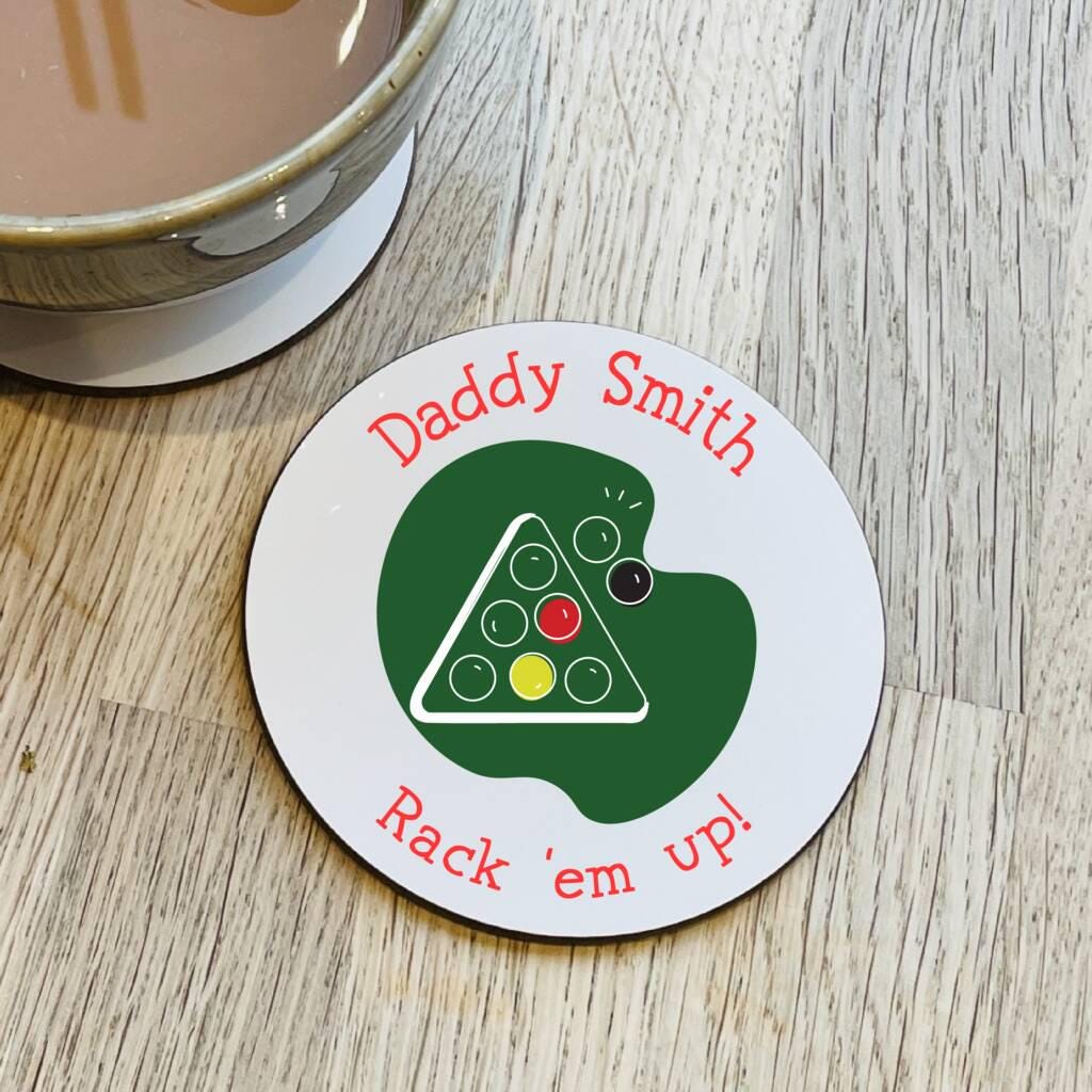 Personalised Snooker Or Pool Dad Coaster