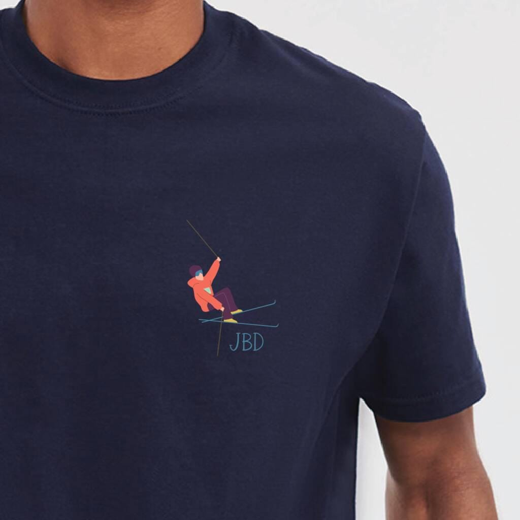 Personalised Initial Skiing T Shirt