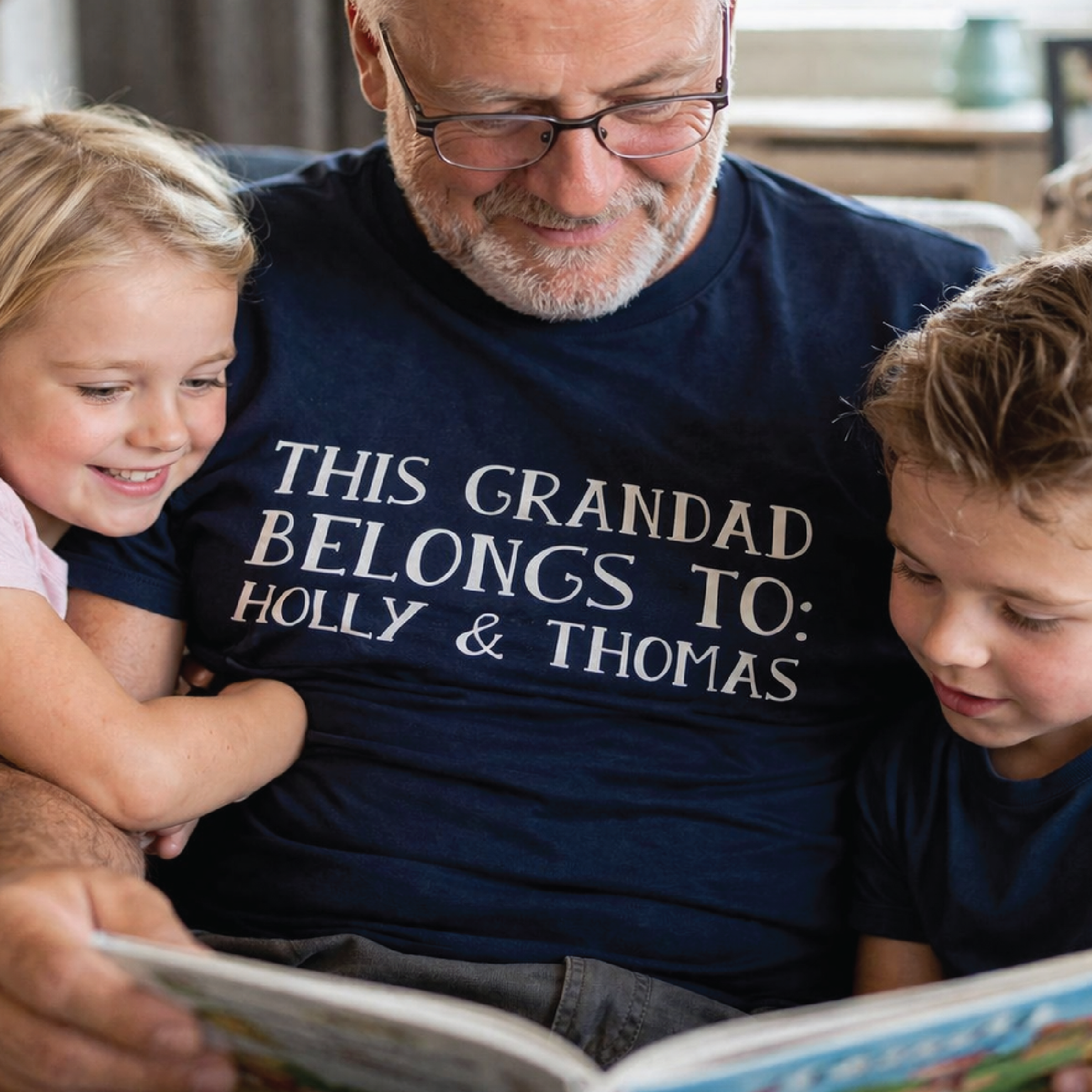 Personalized Grandad T-Shirt: Grandkids Names, Father's Day Gift