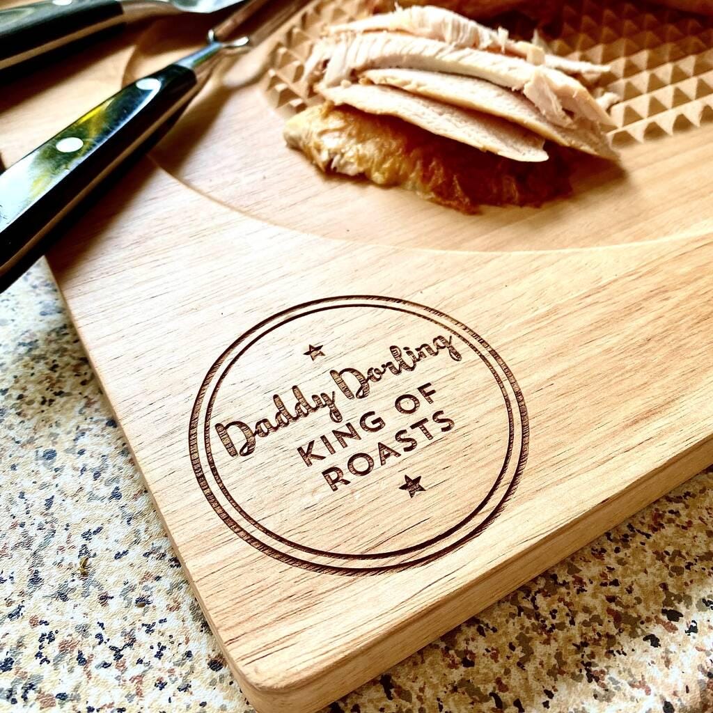 Personalised Daddy King Of The Roasts Premium Carving Board