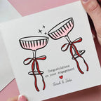 Personalised Engagement Champagne And Bow Card