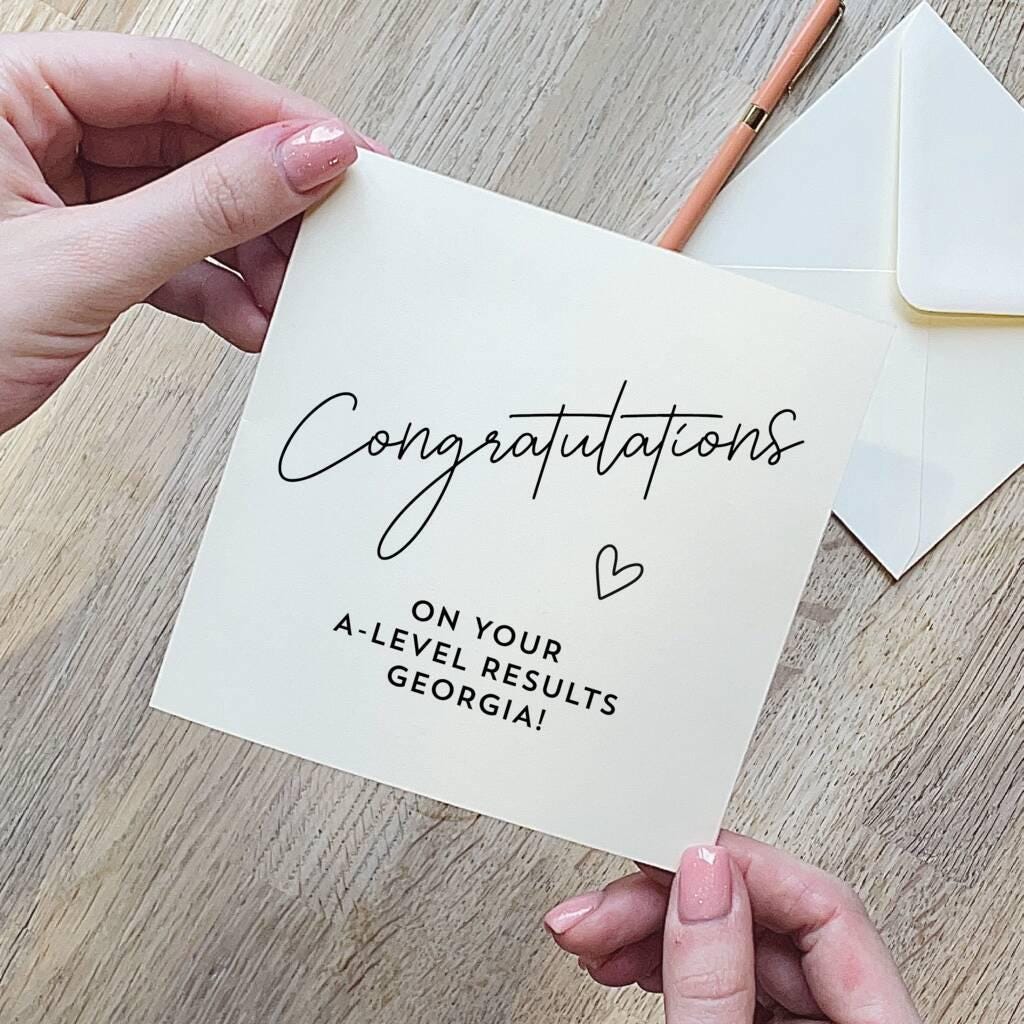 Personalised Exam Congratulations A Level Results Card
