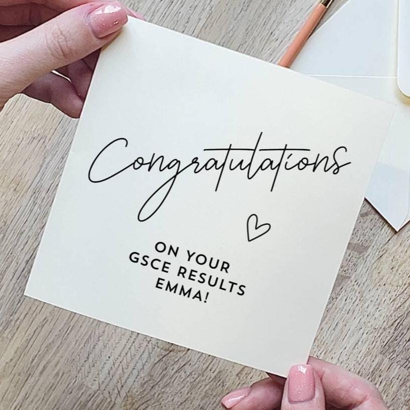 Personalised Exam Congratulations Gcse Results Card