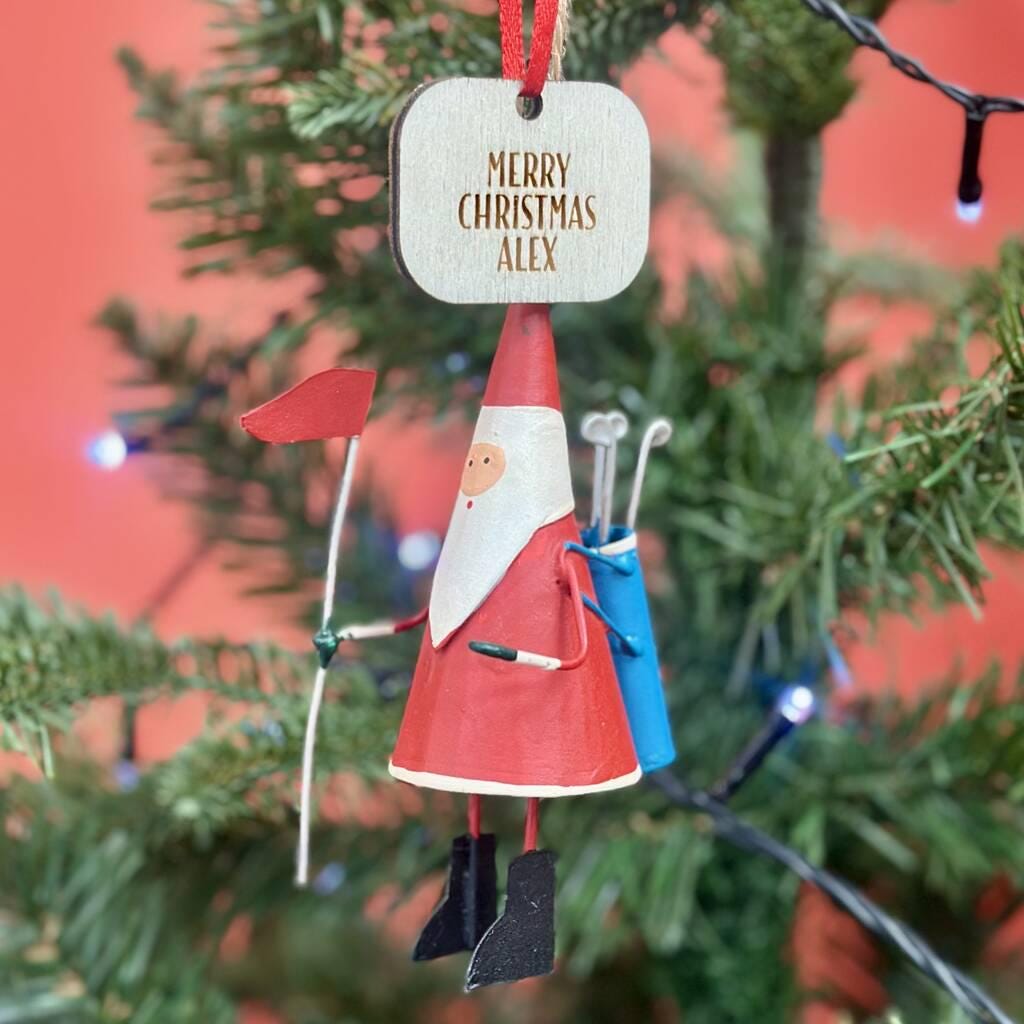 Personalised 18th Hole Santa Golf Bauble