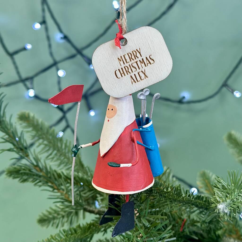 Personalised 18th Hole Santa Golf Bauble