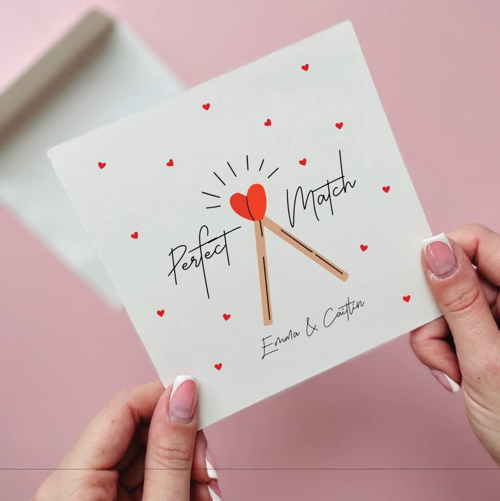 Personalised Perfect Match Valentine's Card