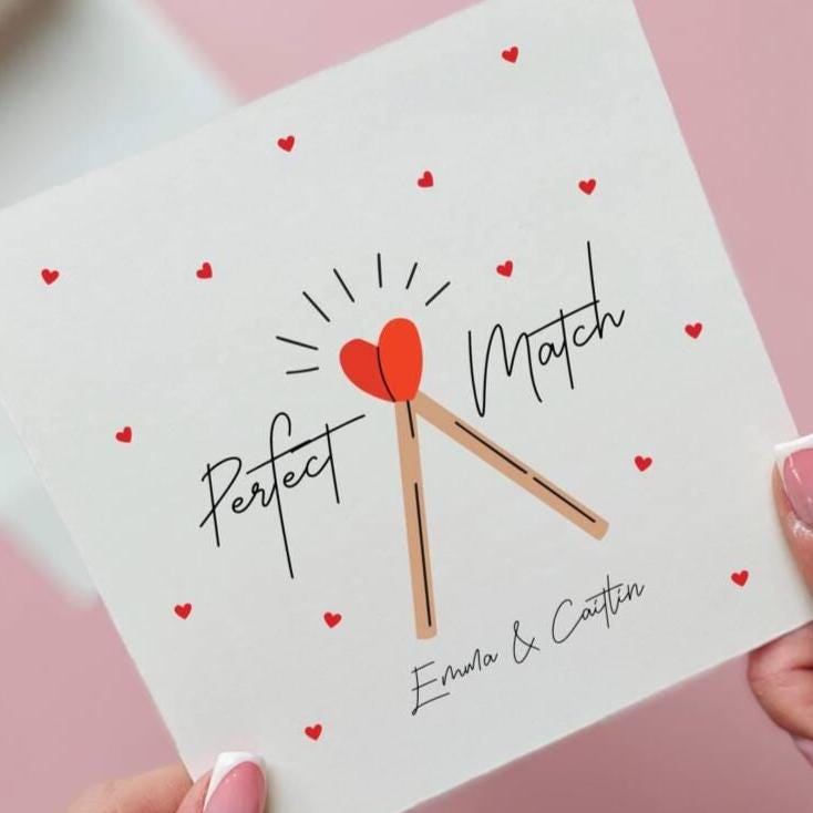 Personalised Perfect Match Valentine's Card