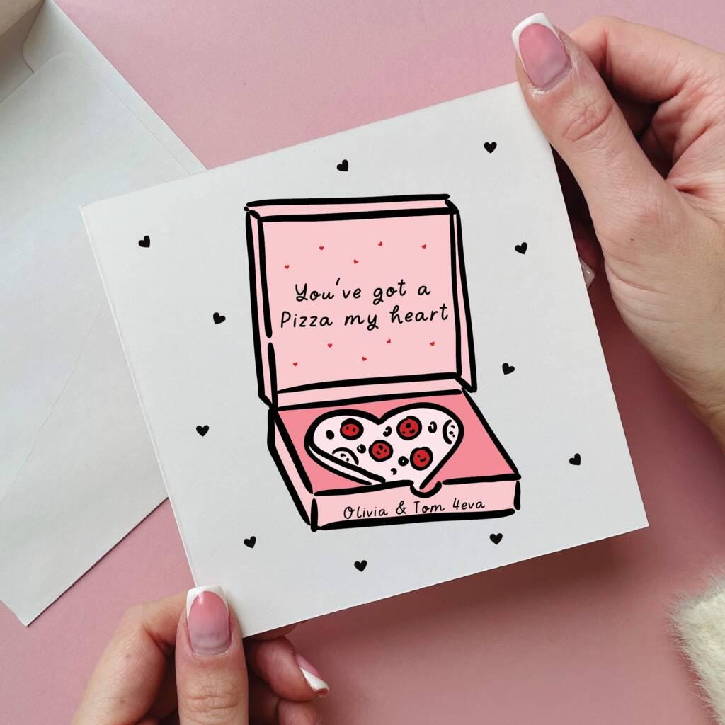 Personalised Pizza My Heart Valentine's Card