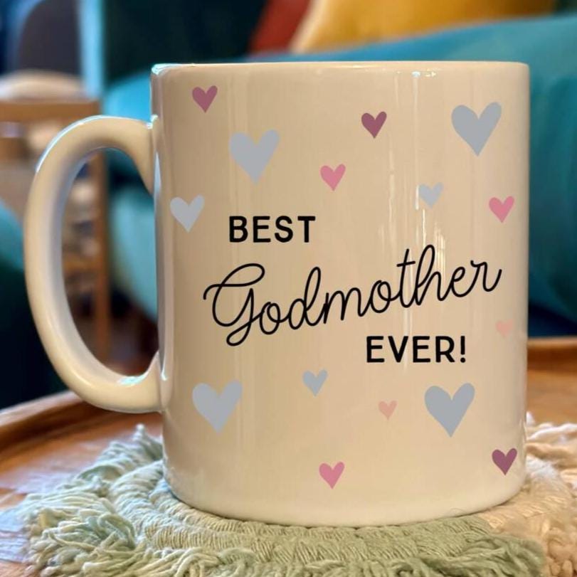 Best Godmother Ever Scattered Hearts Mug