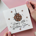 Orange Disco Ball Personalised 50th Birthday Card