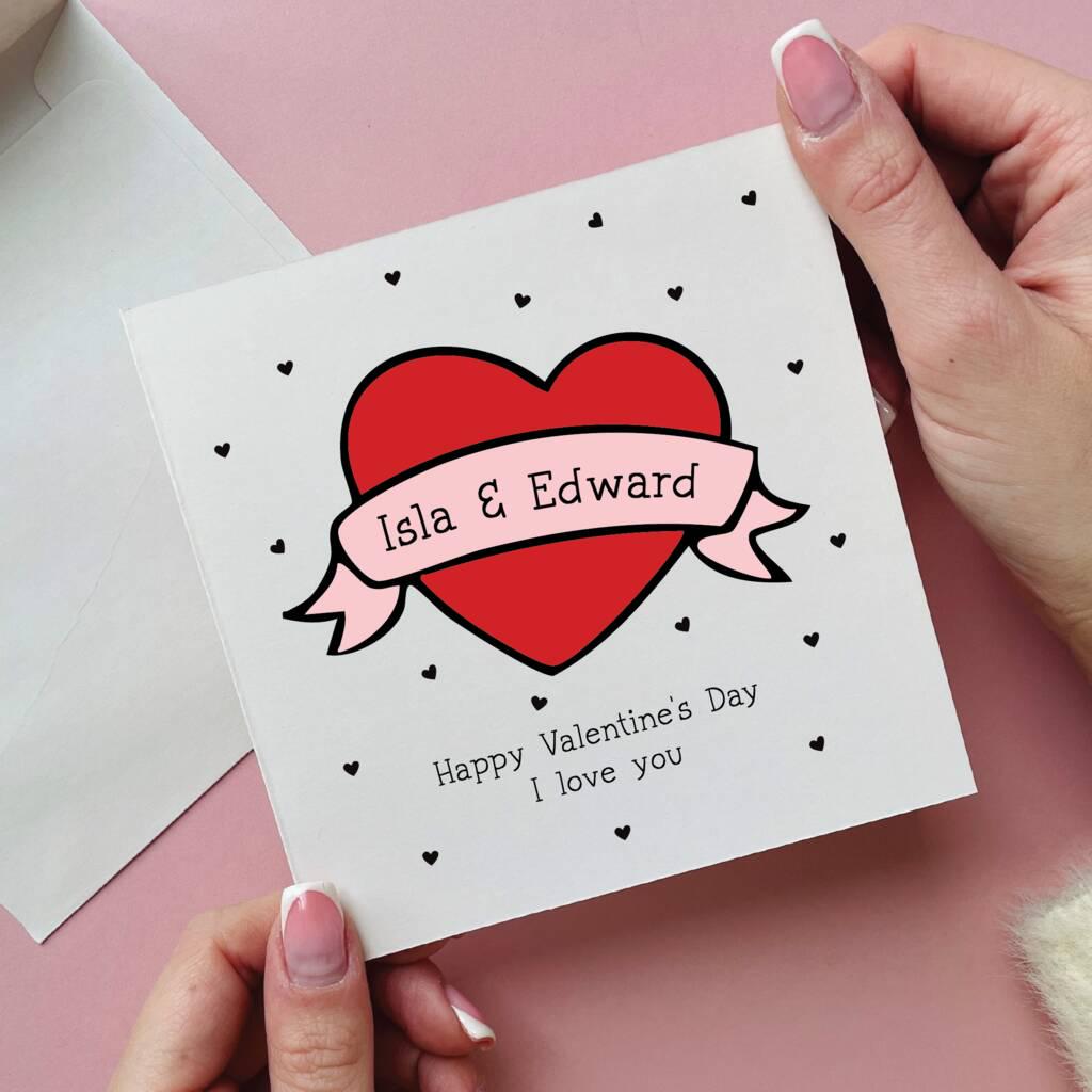 Personalised Tattoo Love Heart Valentine's Card