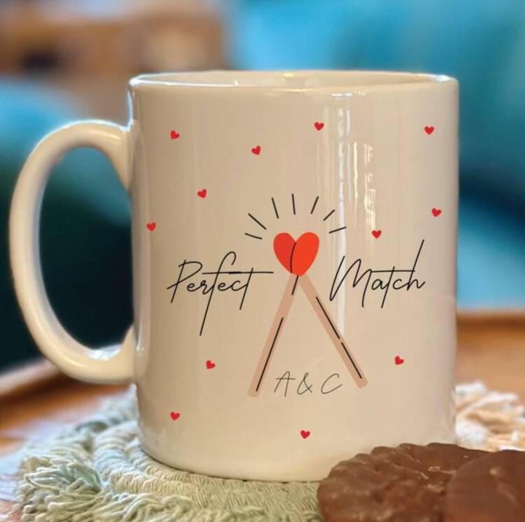 Personalised Perfect Match Valentine's Mug