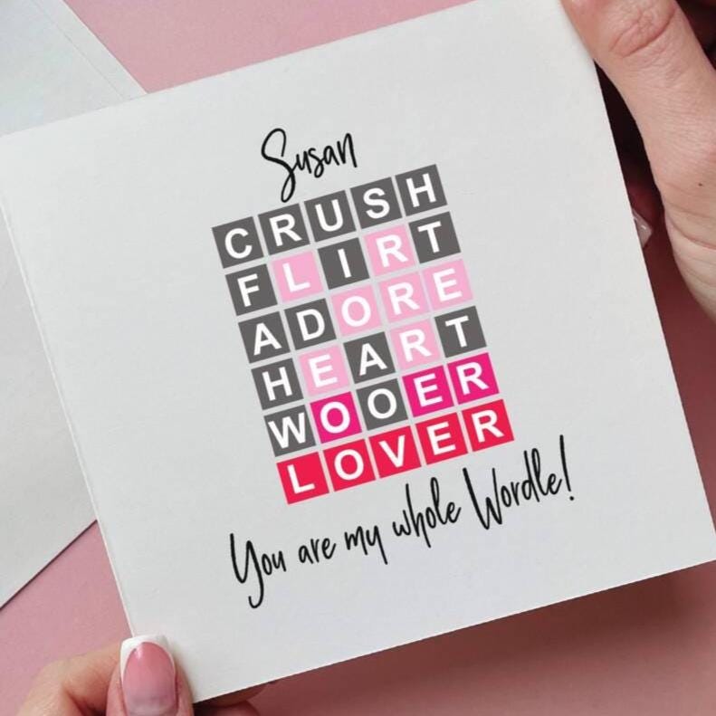 Personalised Wordle Valentine's Day Card