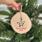 Personalised Mistletoe Couple's Christmas Decoration