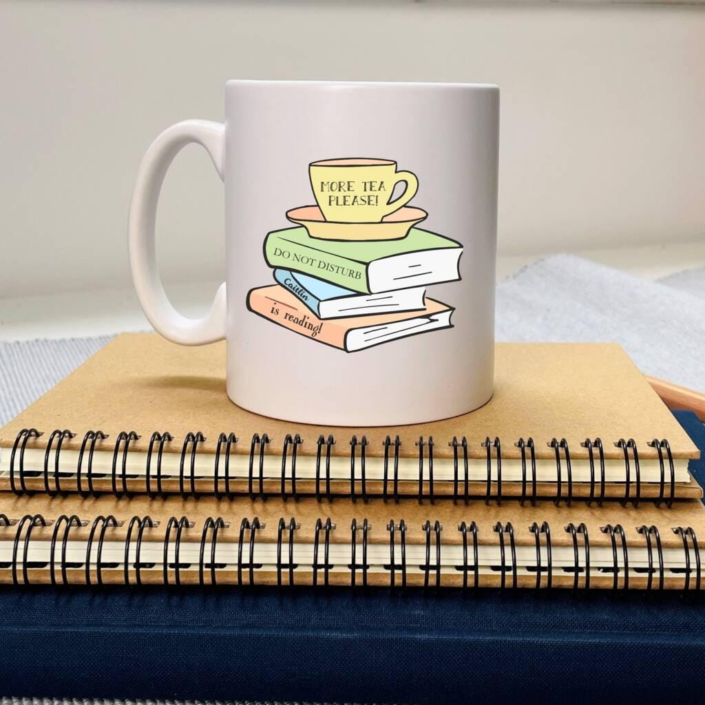Personalised Book Stack Reading Mug