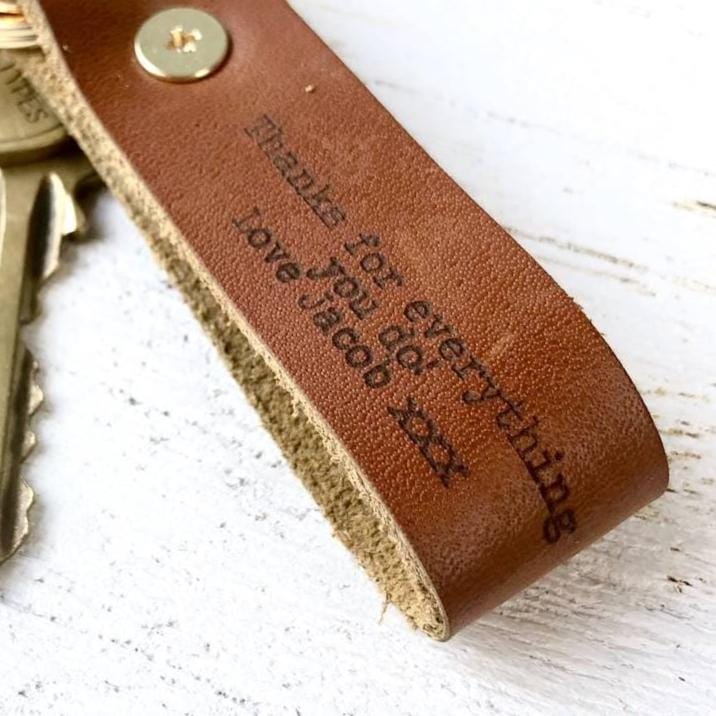 Personalised Thanks For Everything Leather Keyring