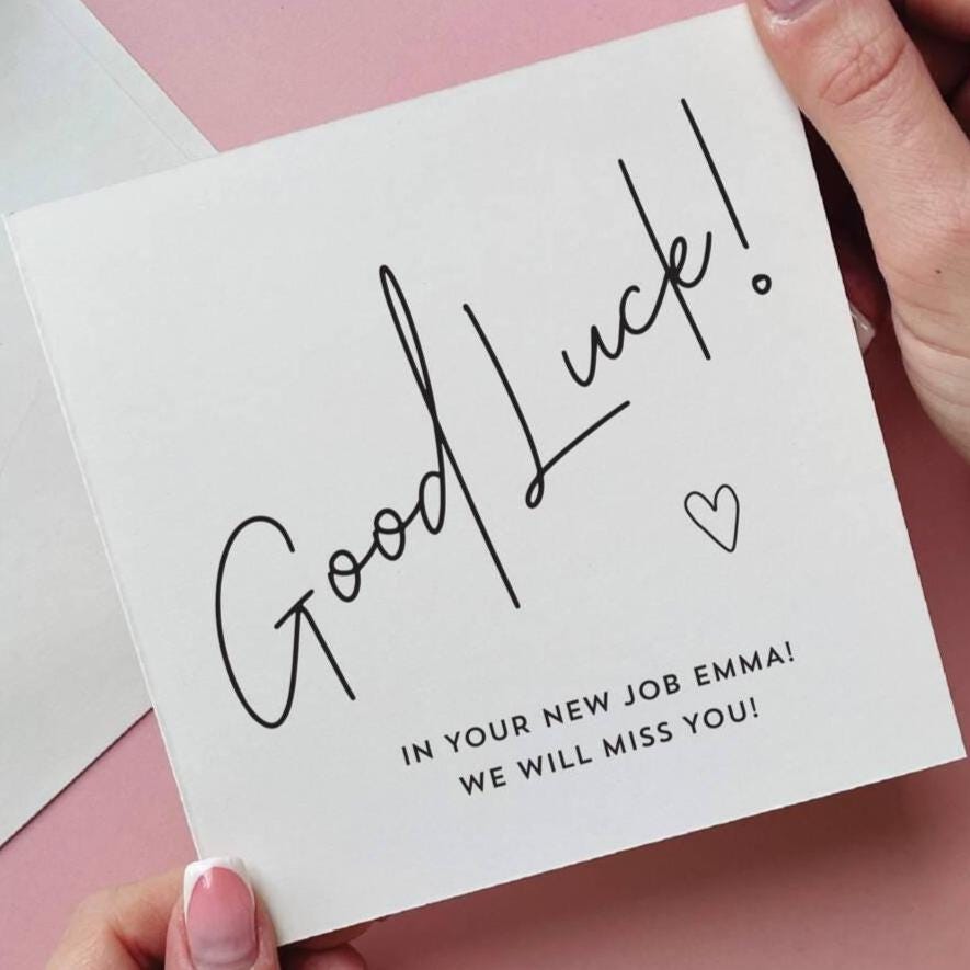 Personalised Script Good Luck In Your New Job Card