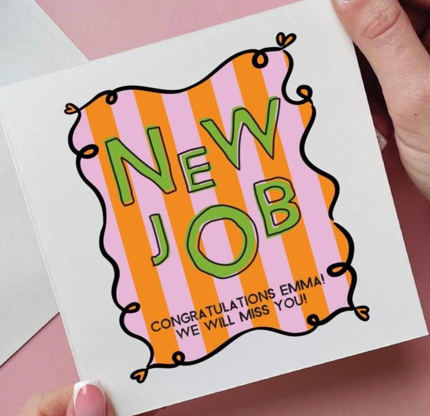 Personalised Stripe New Job Card