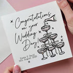 Personalised Champagne Tower Wedding Card