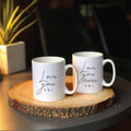 Personalised Couple Mugs – Love You & Love You More Mugs, Custom Initials Gift for Wedding, Engagement, Anniversary