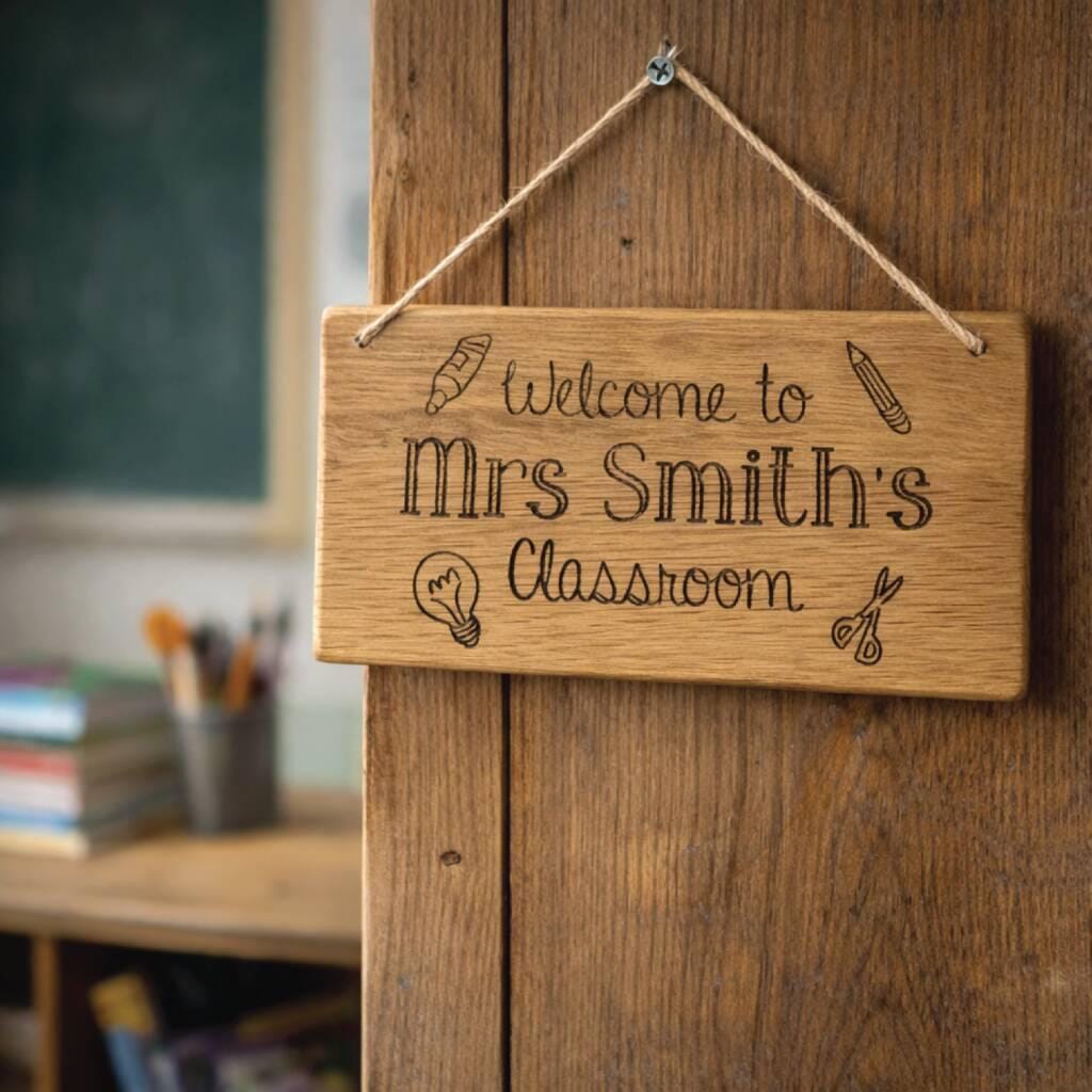 Personalised Teacher's Classroom Wooden Door Sign