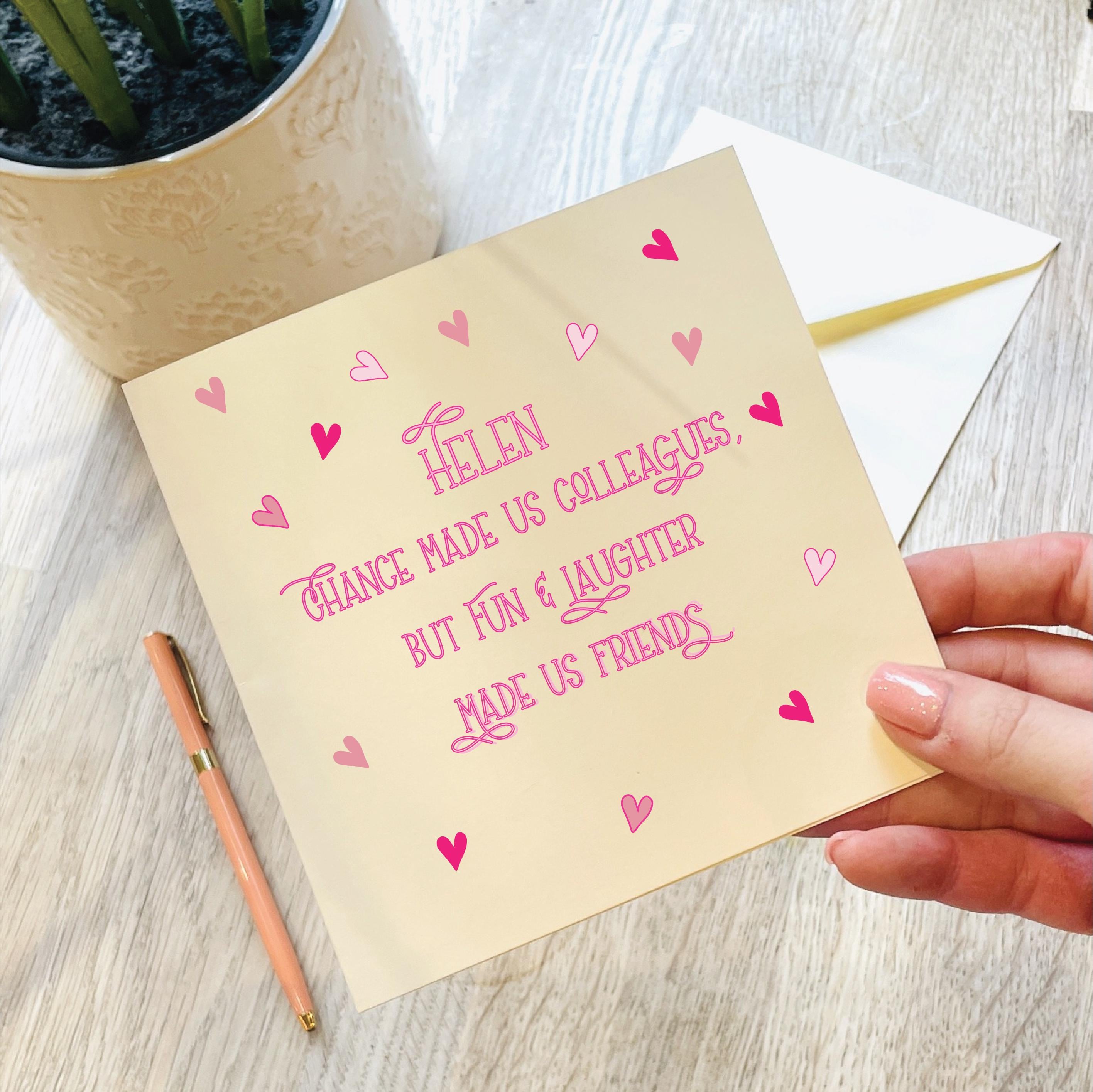 Chance Made Us Friends Colleague Leaving Card