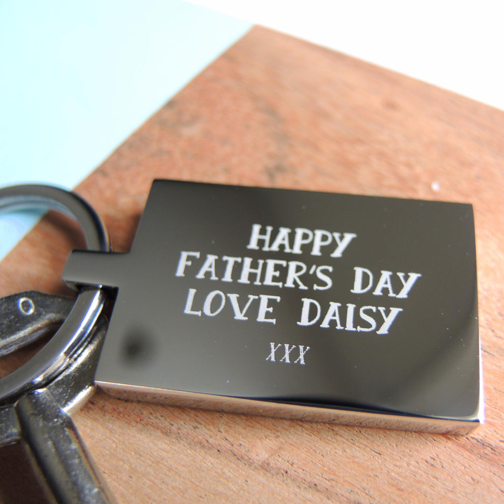 Personalised Stainless Steel Fathers Day Keyring