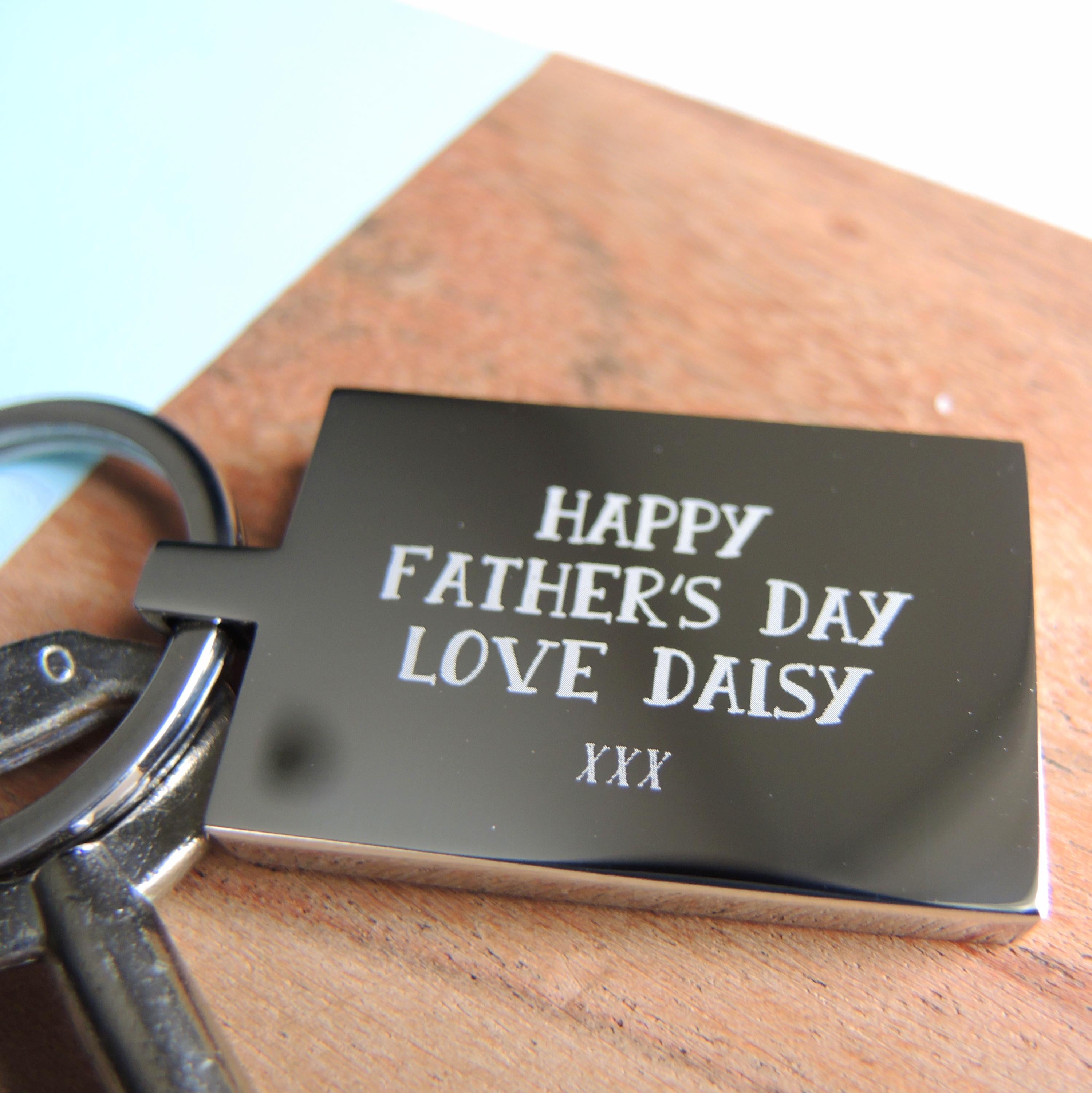 Personalised Stainless Steel Fathers Day Keyring