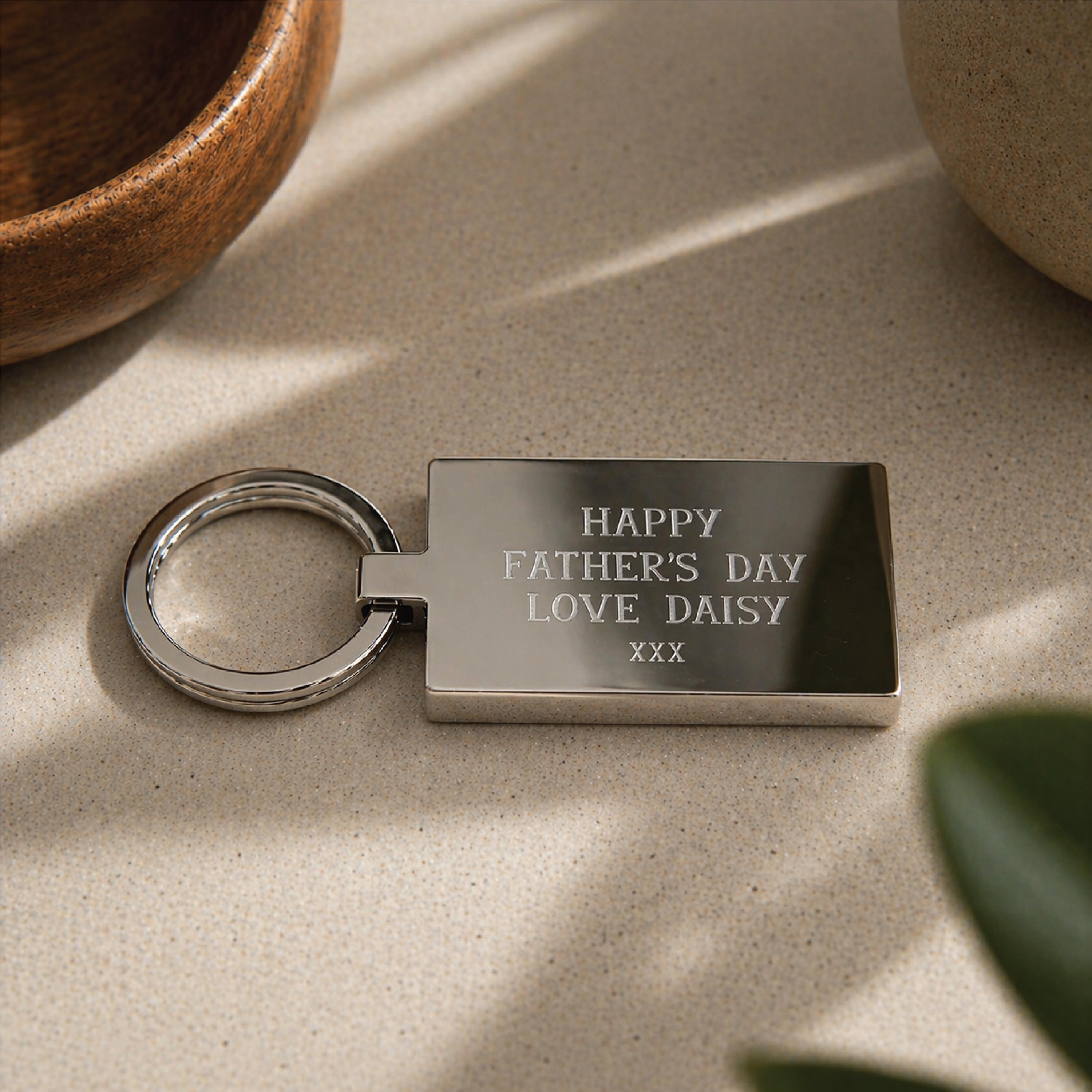 Personalised Stainless Steel Fathers Day Keyring