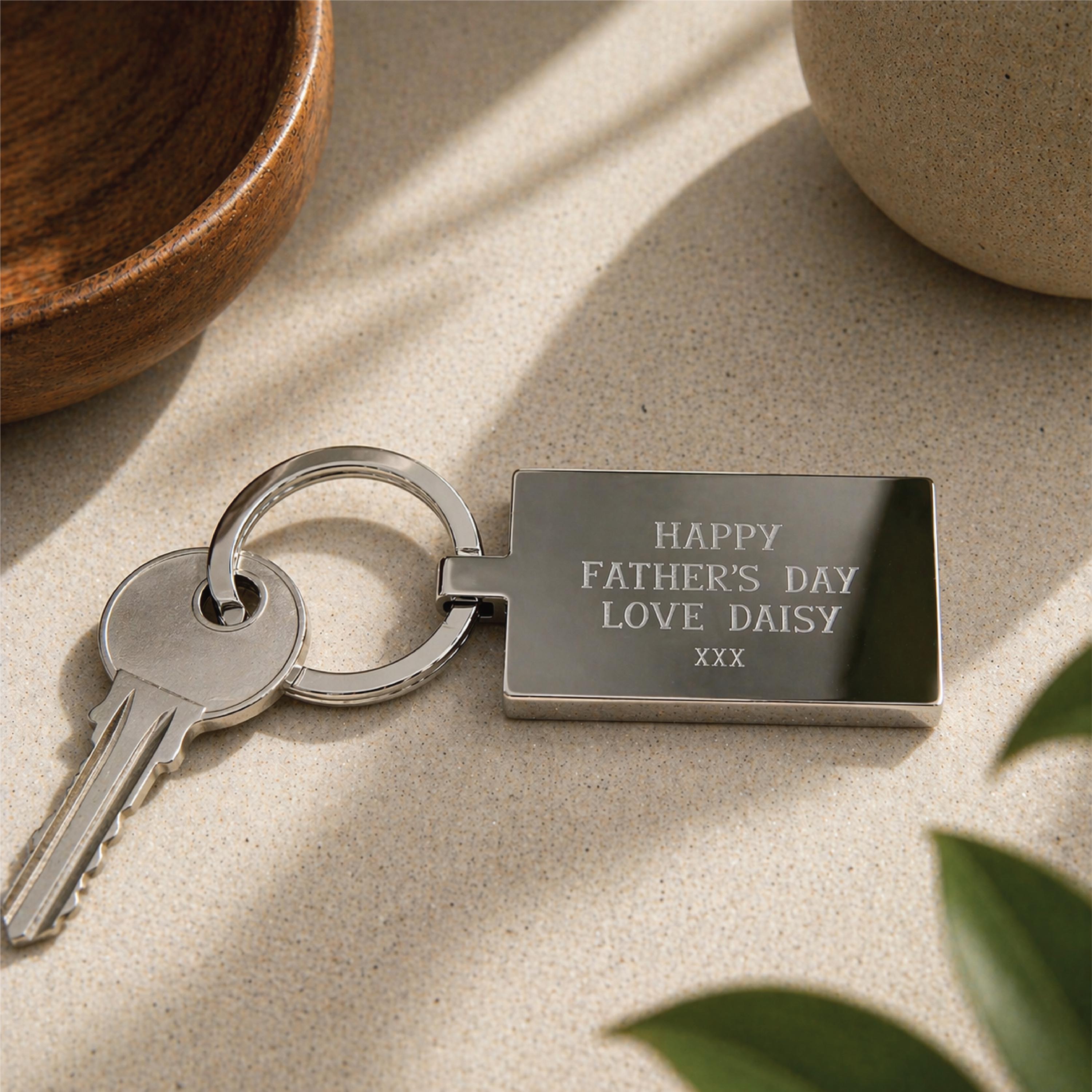 Personalised Stainless Steel Fathers Day Keyring