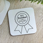 Personalised Best Dad Rosette Coaster