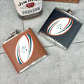 Personalised Rugby Ball Hip Flask