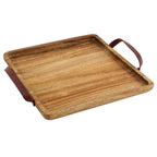Personalised Grandparents Morning Tea Tray With Leather Handles