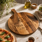 Personalised Acacia Pizza Party Pizza Chopping Board