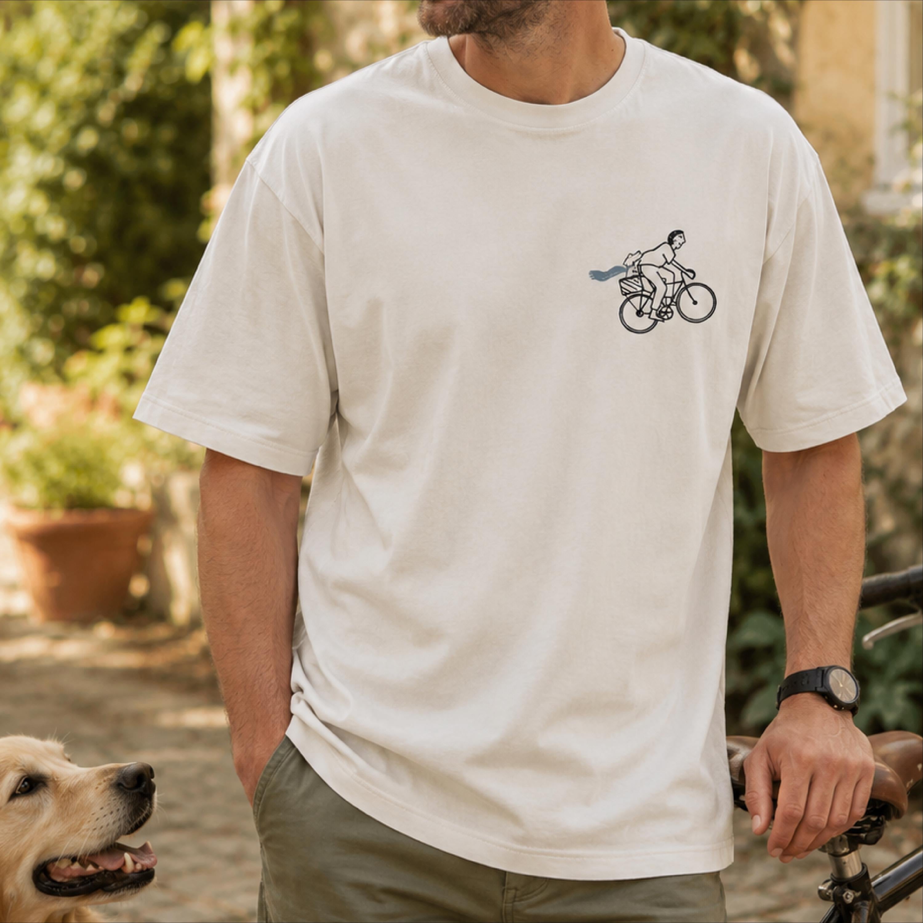 Personalised Wheelie Great Dad T Shirt With Dog