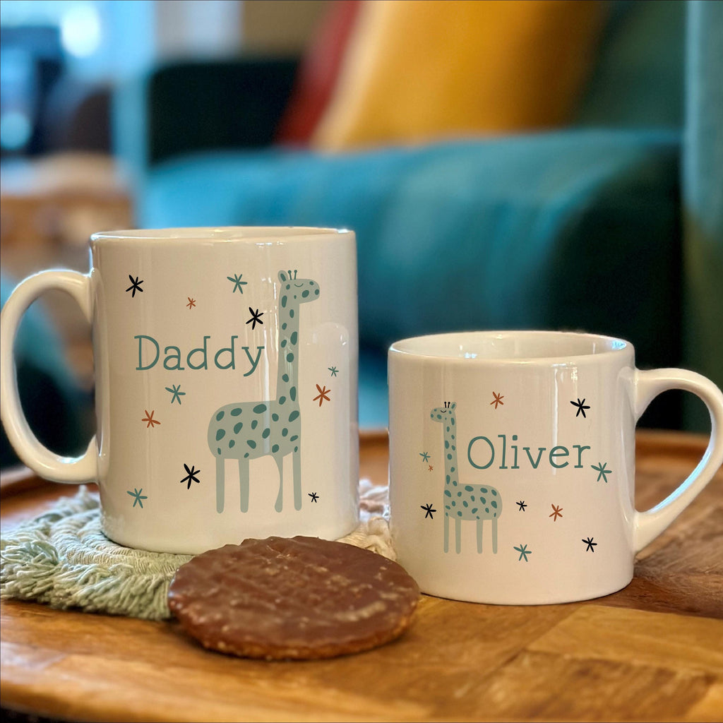 Personalised Daddy An Me Giraffe Matching Mugs